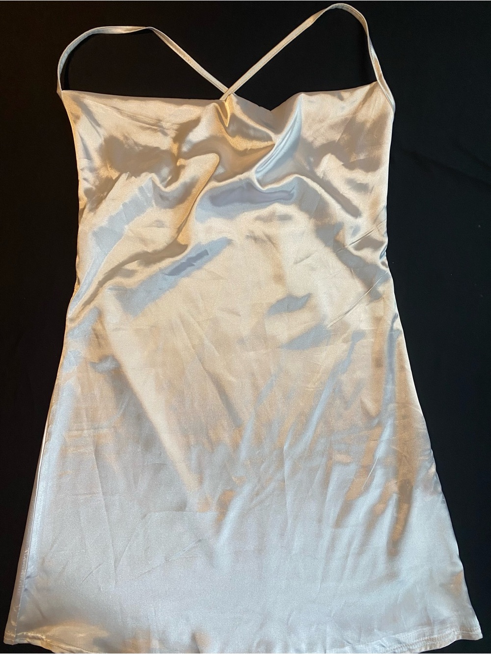 Satin Slip Dress in White